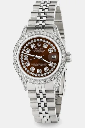 Rolex Custom Chocolate Diamond Stainless Steel Datejust Automatic Women