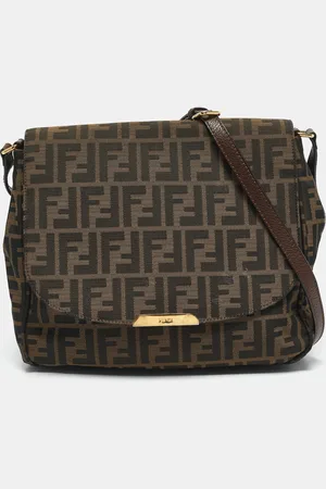 Fendi Tobacco Zucca Canvas Flap Crossbody Bag