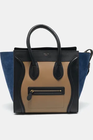 Céline Tricolor Leather and Suede Mini Luggage Tote