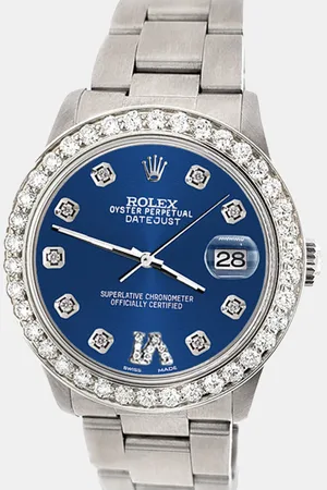 Rolex Custom Cobalt 1.62ct Diamond Stainless Steel Datejust Automatic Women