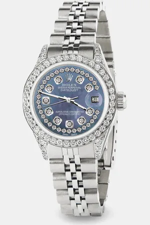Rolex Custom Pearl Diamond Stainless Steel Datejust Automatic Women