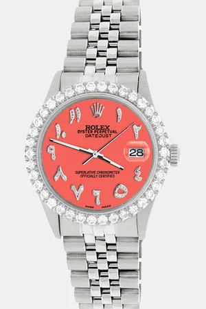 Rolex Custom Matt Coral 3.35CT Diamond Stainless Steel Datejust Automatic Men