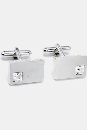 Givenchy Tone Crystal Embedded Rectangle Cufflinks