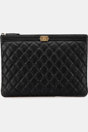 CHANEL Medium Quilted Caviar Boy O Case Clutch