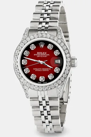 Rolex Custom Vignette Diamond Stainless Steel Datejust Automatic Women