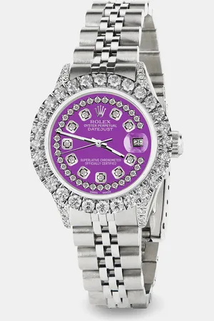 Rolex Custom Sangria 2.35CT Diamond Stainless Steel Datejust Automatic Women