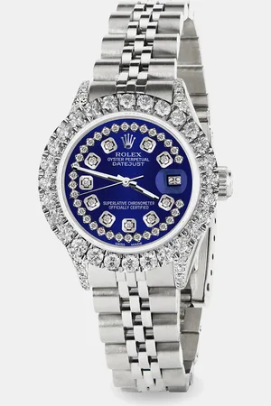 Rolex Custom Navy 2.35CT Diamond Stainless Steel Datejust Automatic Women