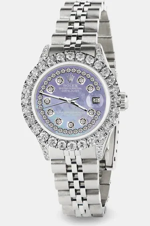 Rolex Custom Purple MOP 2.35CT Diamond Stainless Steel Datejust Automatic Women