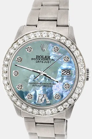 Rolex Custom Tahitian MOP 1.62ct Diamond Stainless Steel Datejust Automatic Women