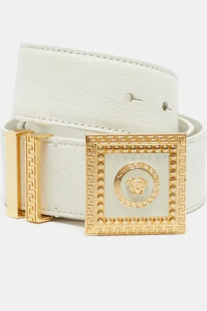 VERSACE Leather Medusa Square Buckle Belt 85 CM