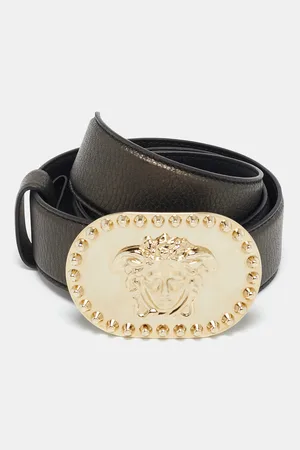VERSACE Leather Medusa Buckle Belt 85CM