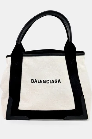 Balenciaga Black Fabric Cabas Tote Bag