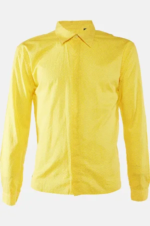 Burberry Prorsum Dot Printed Cotton Button Front Shirt L