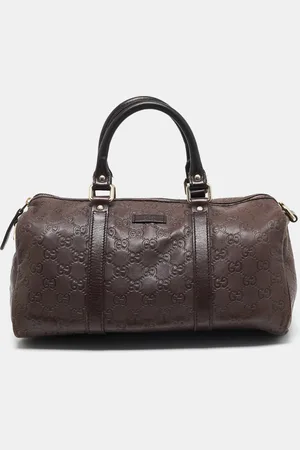 Gucci Dark ssima Leather Medium Joy Boston Bag