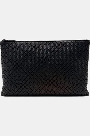 Bottega Veneta Leather Intrecciato Pouch Bag