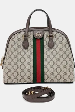 Gucci Coated Canvas Ophidia Medium Top Handle Bag