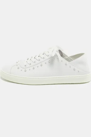 Stuart Weitzman Leather Pearlstud Convertible Sneakers Size 39.5