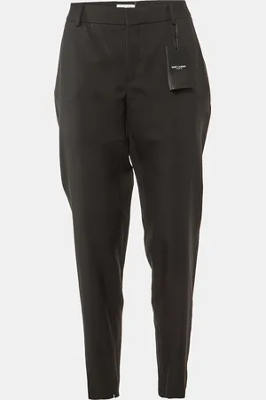 Saint Laurent Wool Straight Leg Trousers L