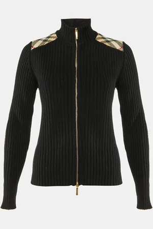 Burberry Rib Knit Zip Front Cardigan M