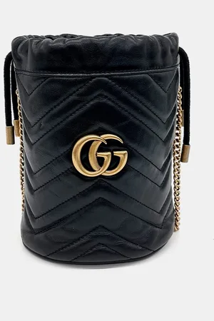 Gucci Leather GG Marmont Mini Bucket Bag