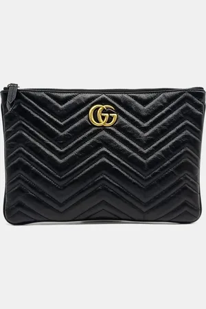 Gucci Leather GG Marmont Clutch Bag