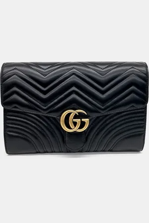 Gucci Leather Marmont Matelasse Clutch Bag