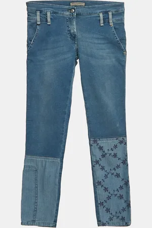 ERMANNO SCERVINO Junior Denim Embroidery Patch Detail Jeans 10 Yrs Waist 24"