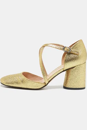 Marc Jacobs Glitter Block Heel Criss Cross Ankle Strap Sandals Size 38