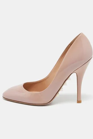 VALENTINO Blush Patent Leather Rockstud Pumps Size 38