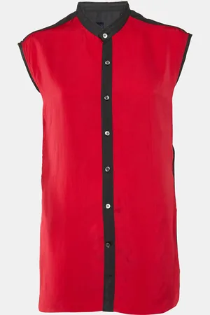 Lanvin & Black Sleeveless Button Front Shirt M