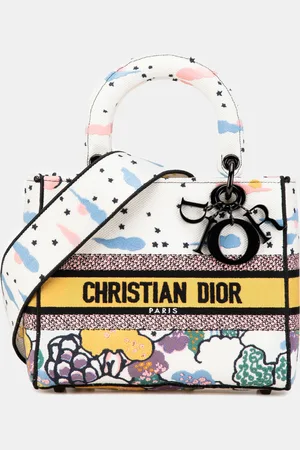 Dior Canvas Medium Embroidered Ciel De Reve Lady D-Lite Shoulder Bag