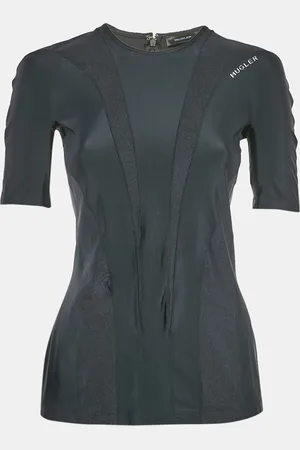 MUGLER Technical Jersey Paneled Top M