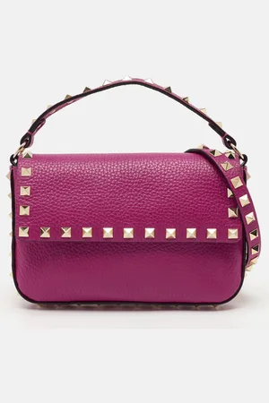 VALENTINO Hot Leather Small Rockstud Flap Crossbody Bag
