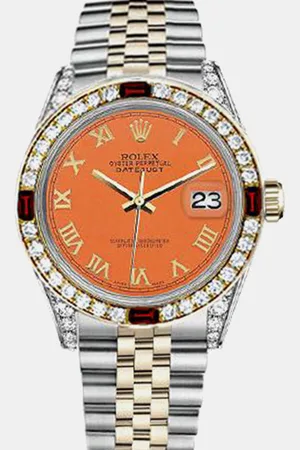 Rolex Customised Diamond 18K Yellow Gold Stainless Steel Datejust 16013 Automatic Men