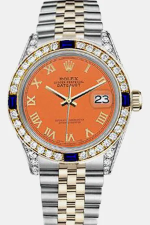 Rolex Customised Diamond 18K Yellow Gold Stainless Steel Datejust 16013 Automatic Men
