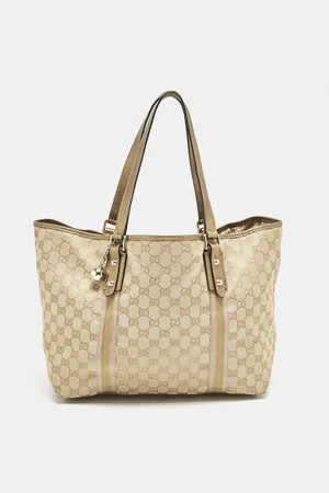 Gucci /Beige GG Canvas and Leather Jolicoeur Tote