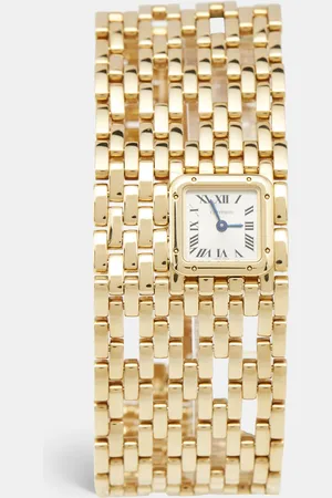 Cartier Silver 18k Yellow Panthere de Cuff WGPN0018 Women
