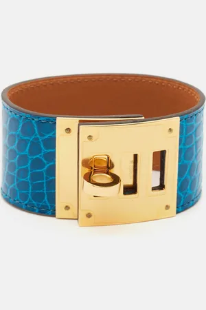Hermès Hermès Kelly Dog Alligator Leather Gold Plated Bracelet