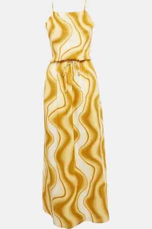 FAITHFULL THE BRAND Piedra Linen Cut-Out Maxi Dress M