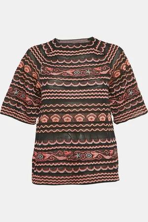 M Missoni /Pink Wave Patterned Lurex Knit Top S