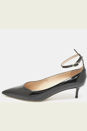 VALENTINO Patent Leather Pointed Toe Ankle Strap Pumps Size 40.5