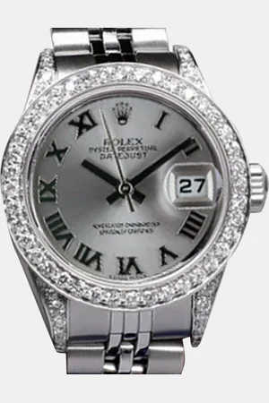 Rolex Customised Diamond Stainless Steel Datejust 69174 Automatic Women