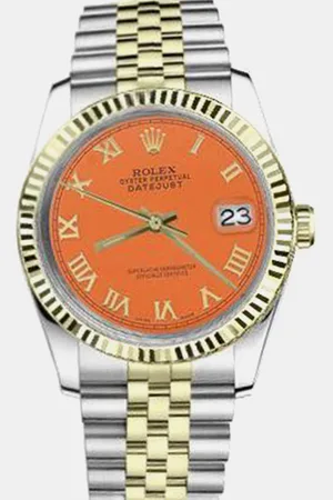 Rolex Customised Diamond 18K Yellow Gold Stainless Steel Datejust 16013 Automatic Men