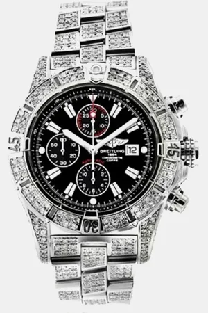 Breitling Customised 15CT Diamond Stainless Steel Super Avenger A13370 Automatic Men