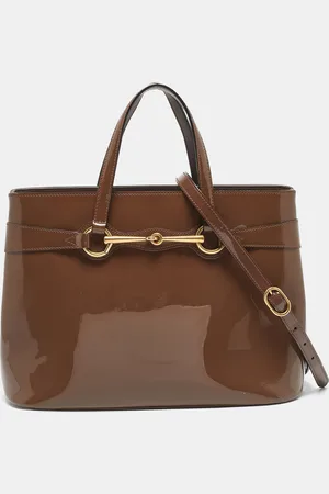 Gucci Patent Leather Medium Bright Bit Tote