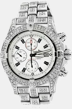 Breitling Customised 15CT Diamond Stainless Steel Super Avenger A13370 Automatic Men