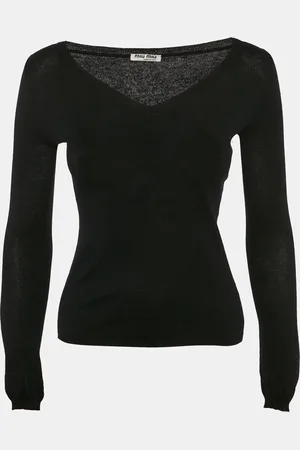 Miu Miu Wool Long Sleeve V-Neck Sweater XS