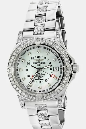 Breitling Customised MOP Diamond Stainless Steel Colt A32350 Automatic Men