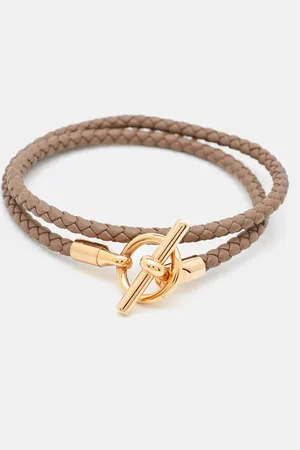 Hermès Glenan Leather Rose Plated Bracelet
