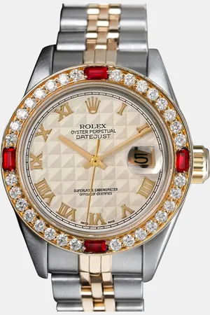 Rolex Customised Diamond Stainless Steel Datejust 69173 Automatic Women